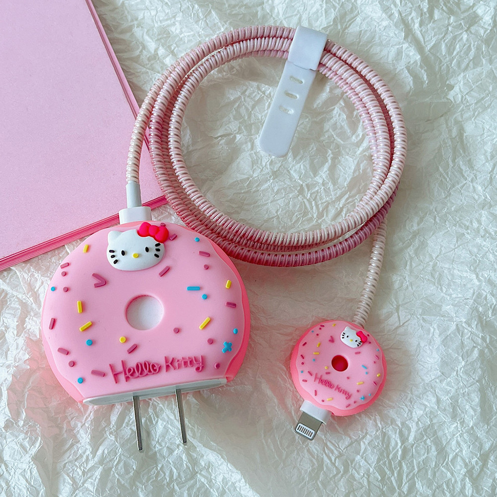 Pink Cat Cho iPhone Sạc Nhanh Vỏ Bảo Vệ Cáp Dữ Liệu Đầu Sạc Cáp Dữ Liệu Bảo Vệ Phụ Kiện