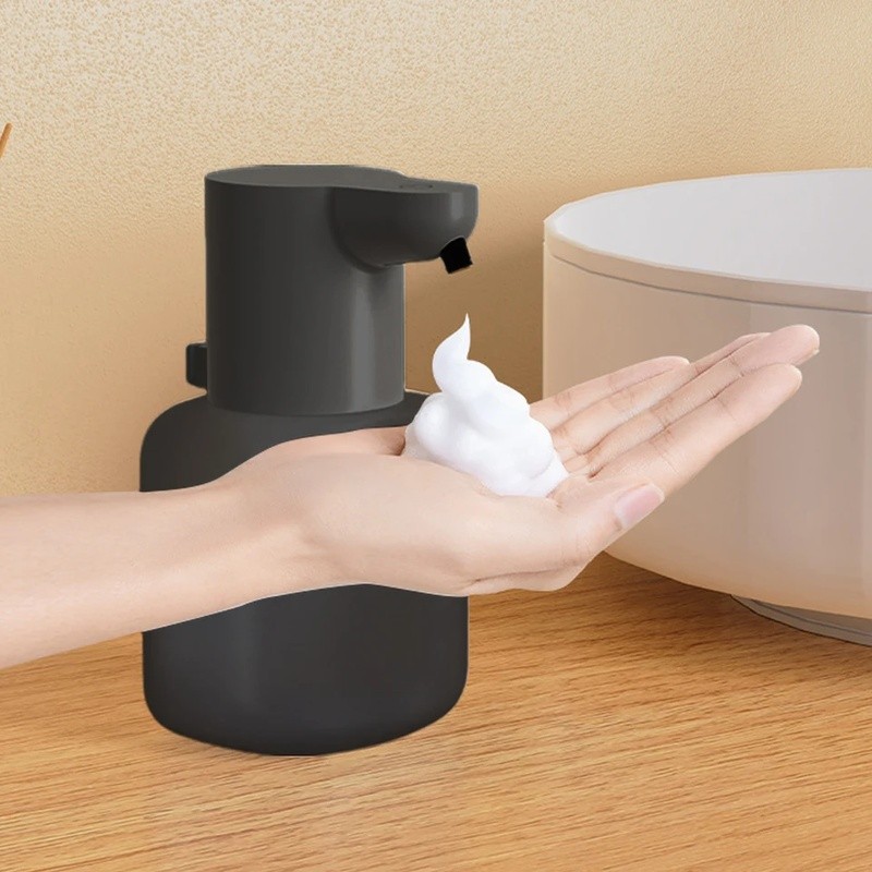 Máy phân phối xà phòng lỏng tự động 550ml Cảm biến hồng ngoại USB có thể sạc lại Đĩa đựng xà phòng điện Máy phân phối vệ sinh cho gia đình