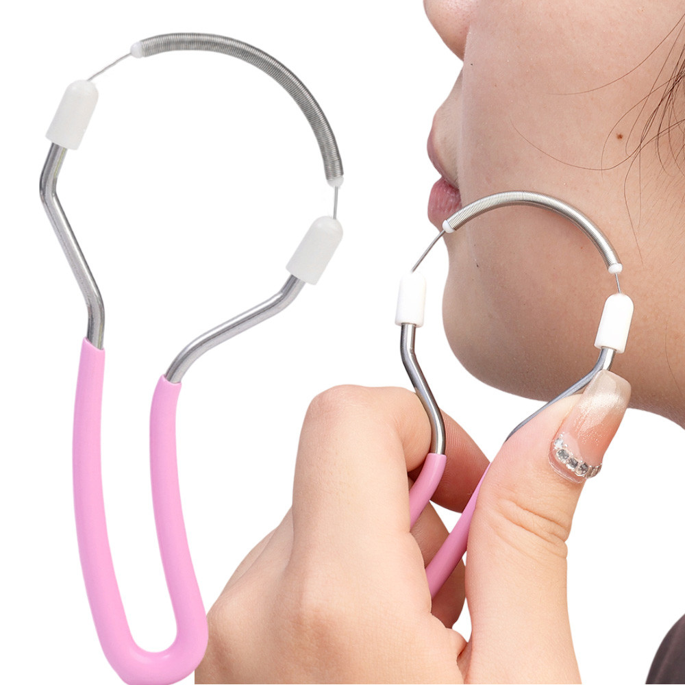 Dụng cụ nhổ lông mặt di động - Dụng cụ làm đẹp tẩy lông cổ không đau - Máy cạo lông bằng thép không gỉ lò xo cuộn