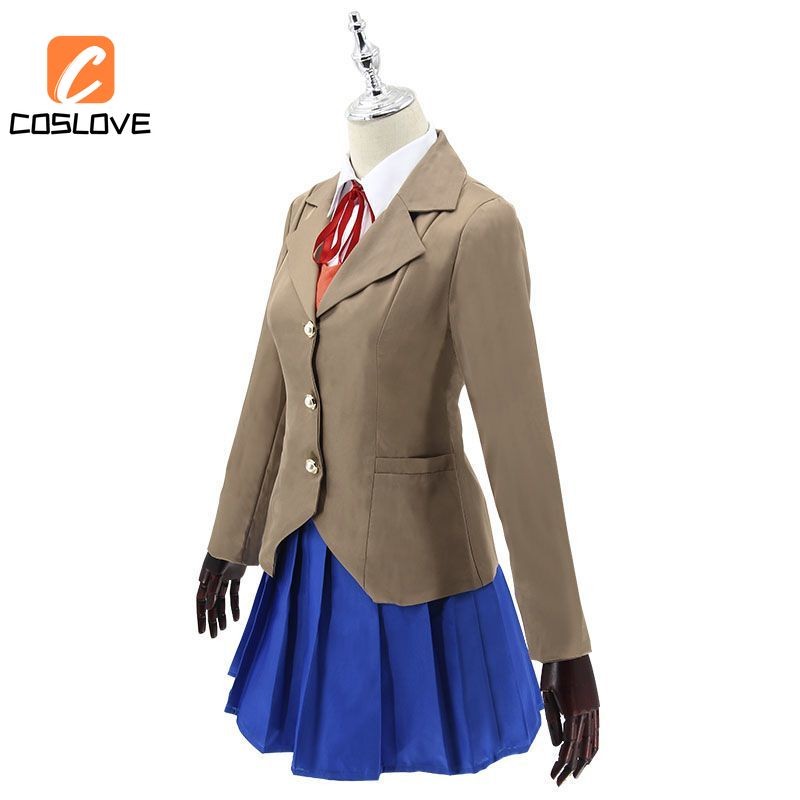 Anime Trò Chơi Doki Doki Văn Học Câu Lạc Bộ Monika Cosplay Quần Áo Trọn Bộ Trang Phục Trường JK Đồng Phục Đầm Cosplay Trang Phục