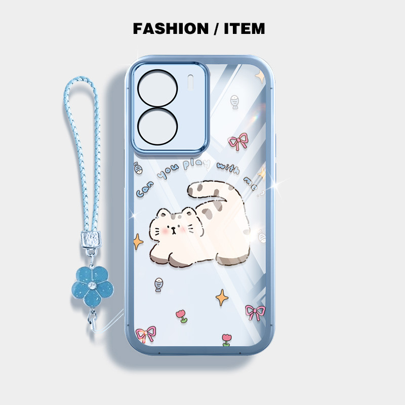 Ốp Điện Thoại YBD Cho Redmi A5 Turbo 4 Pro Xiaomi POCO F7 5G POCO C71 Mềm Mại Và Dễ Thương Phong Cách Cô Gái Họa Tiết Mèo Con Dễ Thương Có Dây Treo