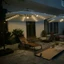 Ô Lệch Tâm Có Đèn Led Hạt 3x3m Hợp Kim Dù Lệch Tâm có đèn dạng sao đế nhựa đổ nước, đế Inox TM01