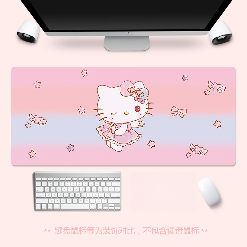 XXL Hellokitty Miếng Lót Chuột Bé Gái Hoạt Hình Dễ Thương Hello Kitty Để Bàn Thảm Tùy Chỉnh Cao Su Kawaii Bàn Phím Văn Phòng Miếng Lót