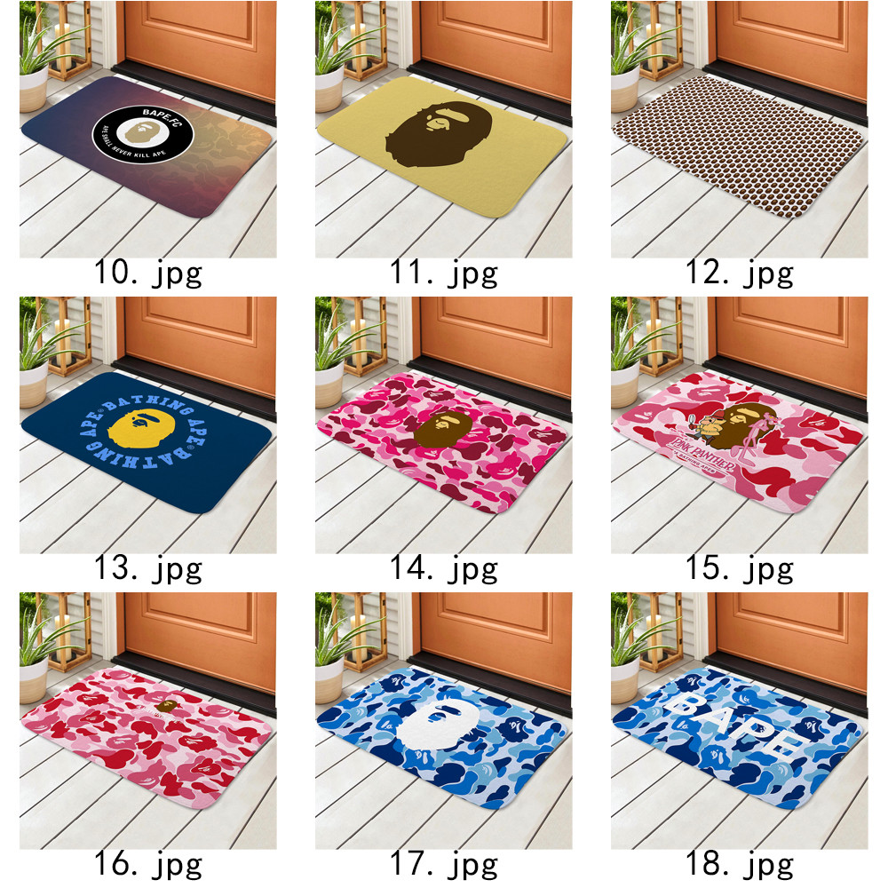Thảm cửa Logo Bape Ape Thảm chống trượt Tấm lót phòng tắm Tắm Thảm chống trượt (60x40cm)