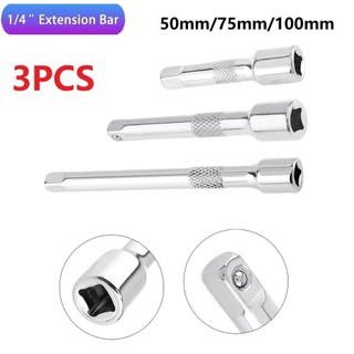 [Fuxin] Thanh nối dài bằng thép mạ crôm 1 / 4 Inch Bộ chuyển đổi cờ lê ổ cắm Ratchet 50 / 75 / 100MM