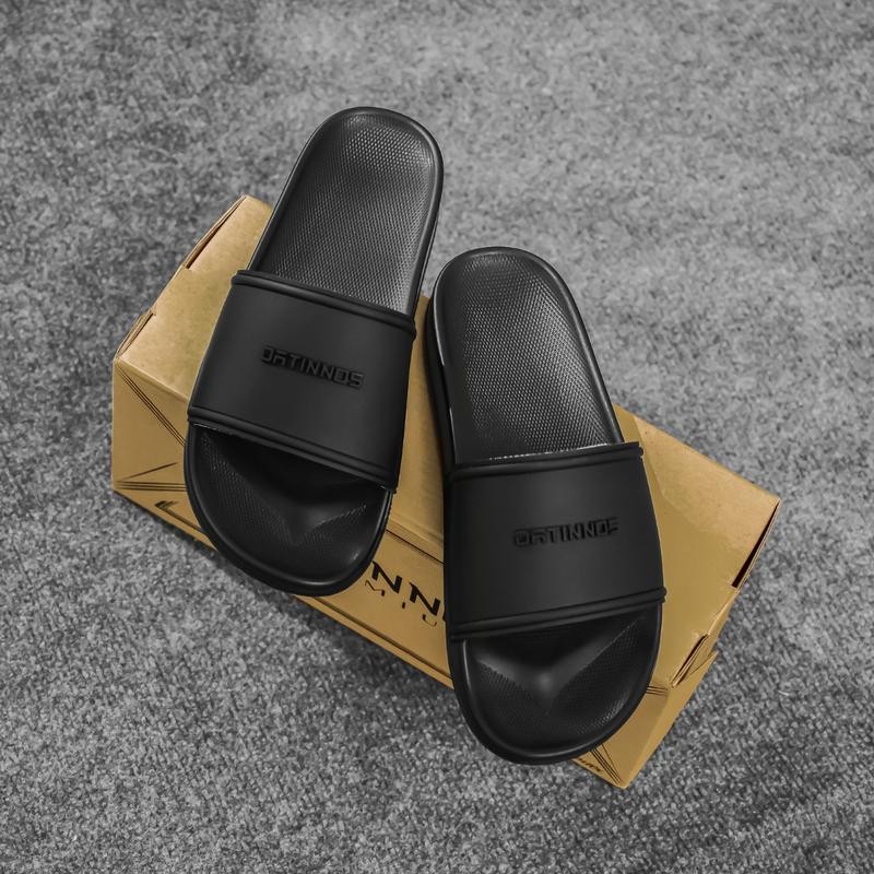 Dép Quai Ngang Nam Nữ DATINNOS Unisex Full Đen Cá Tính Êm Chân Ngoài Trời FULLBOX DT09 full đen