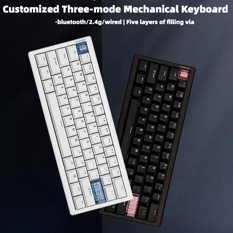 Hàng mới về!Bàn phím cơ ba chế độ CIDOO QK61 V2 VIA / QMK Đèn nền Bluetooth RGB 2.4g, có thể gập lại nóng | BigBuy360 - bigbuy360.vn