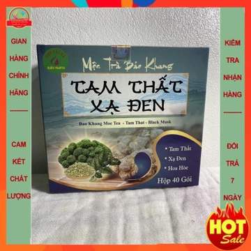 Trà túi lọc tam thất xạ đen (hộp 40 gói), trà xạ đen tam thất Bảo Khang, thanh nhiệt, mát gan