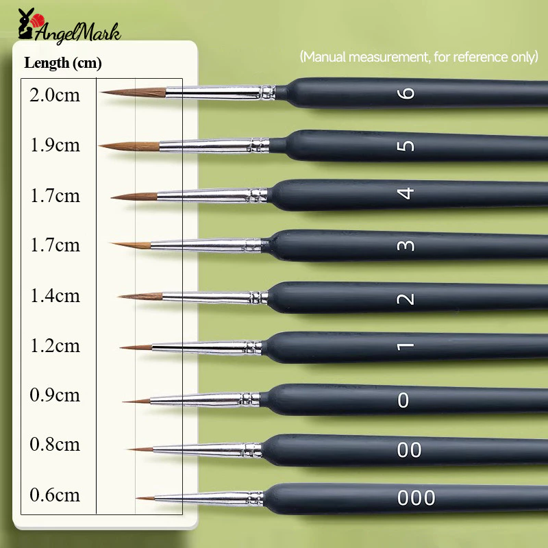 Sói Tóc Móc Dòng Bút Sơn Mỹ Bút Nghệ Sĩ Bàn Chải Tay Gouache Acrylic Vẽ Móng Tay Lông sói 1Pc Angel