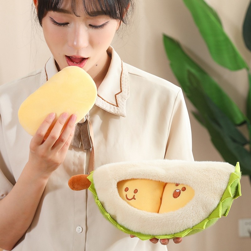 Kawaii sầu riêng Đồ chơi sang trọng Trái cây vui nhộn sầu riêng Plushie Gối búp bê nhồi bông mềm Đệm Sofa Trang trí phòng ngủ tại nhà Đồ chơi làm dịu bé mềm mại Bạn gái Quà tặng sinh nhật Quà tặng Giáng sinh COD