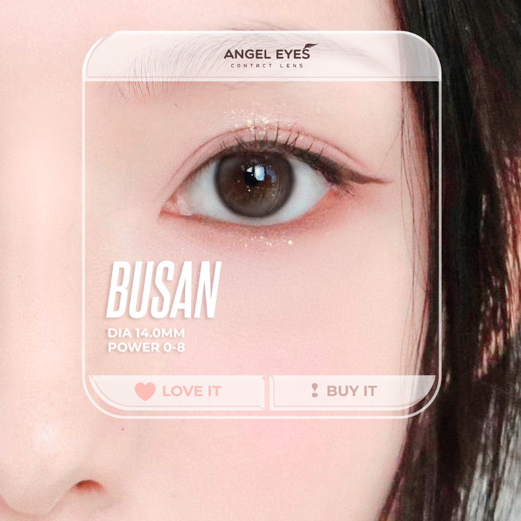 Lens Xám An.gel Ey.es BUSAN Có Độ Cận, Kính Áp Tròng Cao Cấp Hiệu Ứng Loang Màu Như Mắt Ướt, Lens Filter Hottrend