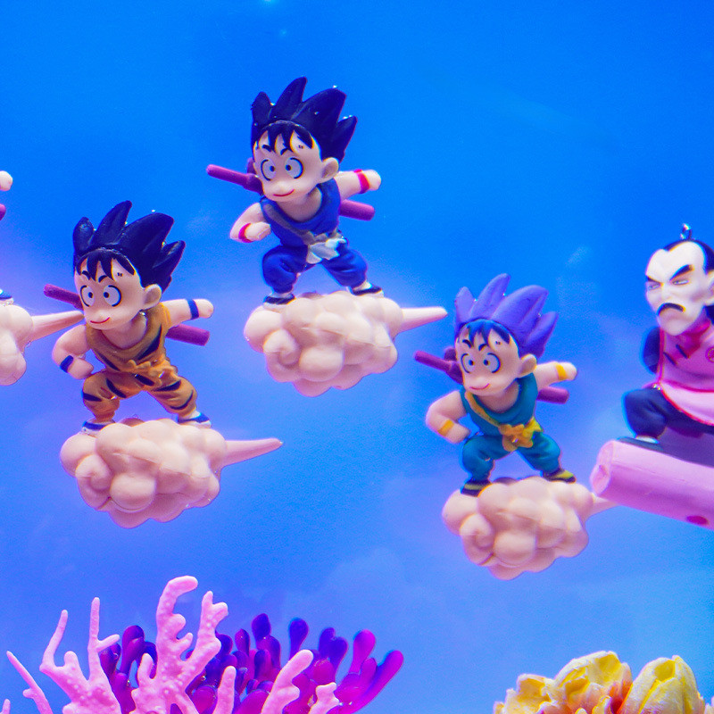 Mô Hình Thợ Lặn, Songoku, Gấu, Mèo Kèm Dây Và Bóng Trang Trí Bể Cá Cảnh
