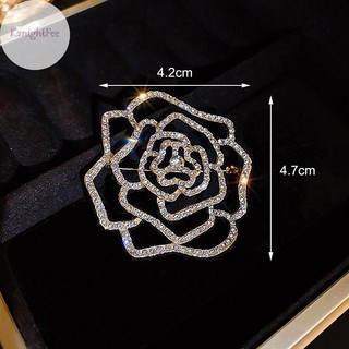 K2nightfee Tính Khí Sáng Bóng Kim Cương Giả Hoa Thổ Cẩm Tinh Tế Rỗng Hoa Xòe Cho Nữ Thời Trang Phù Hợp Với Quần Áo Phụ Kiện Trang Sức VN