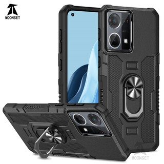 Dành Cho OPPO Reno 7 4G / Reno 8 4G / F21 Pro 4G Ốp điện thoại PC Cứng Mặt Sau TPU Mềm Cạnh Bảo Vệ Camera Giá Đỡ Nhẫn Chân Đế Chống Sốc Mỏng Vỏ