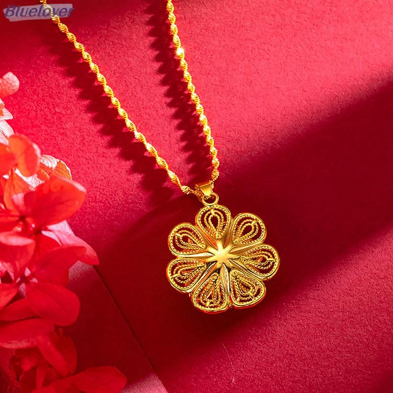 Bluelover Màu Vàng Mặt Dây Chuyền Tổ Chim Cỏ Ba Lá May Mắn Hoa Trái Tim Tòn Ten Cho Nữ Ch Trang Sức Vòng Cổ Phụ Kiện Tiệc Cưới Quà Tặng Mới