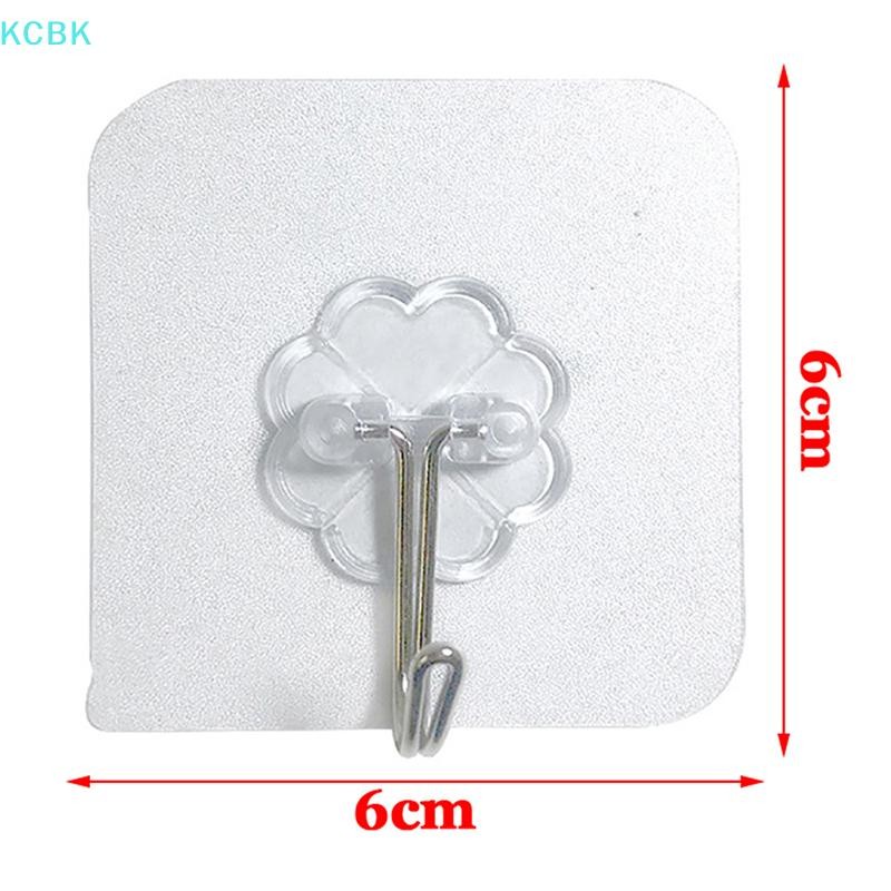 [Kc] 10 Móc treo tự dính chắc chắn bằng thép không gỉ trong suốt cho nhà bếp Tường cửa phòng tắm đa chức năng [BK]