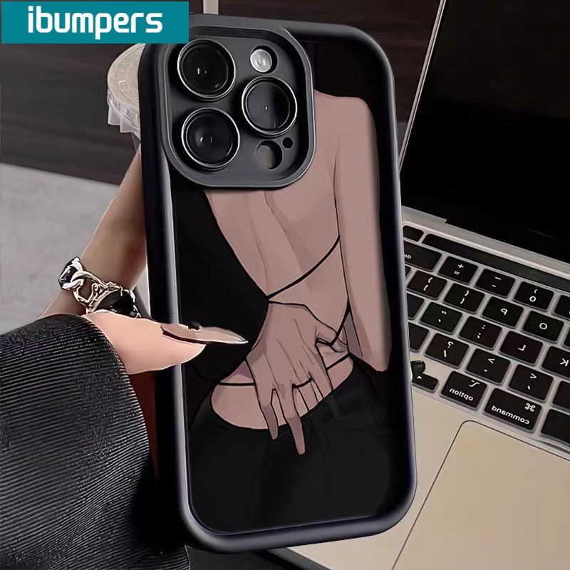 ibumpers Ốp Lưng IPhone Họa Tiết Lưng Người Phụ Nữ Đẹp Thanh Lịch Ốp Điện Thoại Dày Dặn Silicon Mềm Chống Sốc Chống Bẩn Cho IPhone 16 15 14 12 13 11 Pro Max IP 7 8 Plus X XS XR