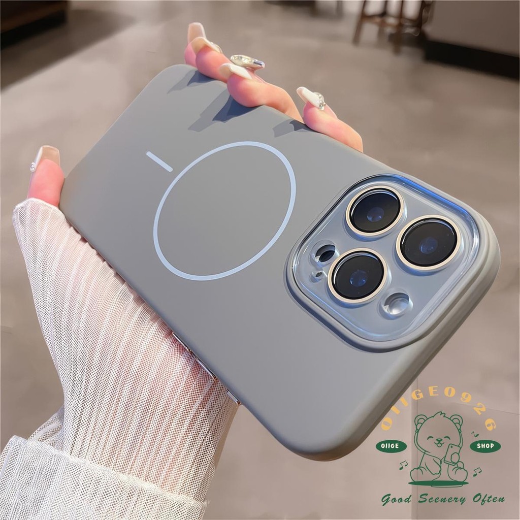 【 Ốp lưng iphone16 】 Vỏ điện thoại dạng lỏng cảm giác da từ tính iphone16 Pro Max 15 14 13 12 11 cho vỏ iPhone Vỏ mềm silicon TPU chống sốc