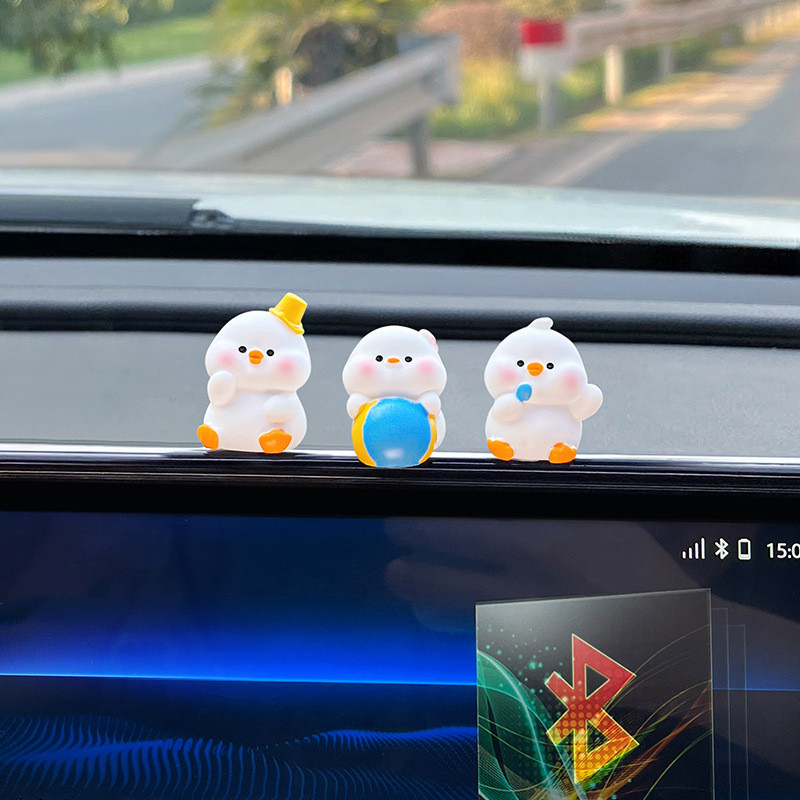 Kawaii Vịt Thu Nhỏ Các Bức Tượng Nhỏ Thủ Công Micro Phong Cảnh Trang Trí Nội Thất Ô Tô Phụ Kiện Nhà Để Bàn Trang Trí Thỏ Búp Bê Đồ Chơi