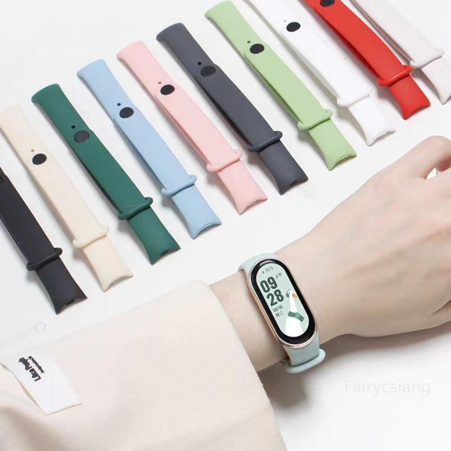 Không có đồng hồ Dây đeo thể thao cho Xiaomi Mi Band 10 9 8 NFC Thay thế Miband 7 6 5 4 3 Vòng đeo tay silicon Dây đeo đồng hồ Phụ kiện