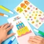 GETVOW Squeegee Art Kids Paint Kit, Chất liệu DIY Họa tiết động vật Tranh cào màu, Giấy vẽ Tranh Đồ dùng nghệ thuật Chấm cầu vồng Nghệ thuật cào cầu vồng cho quà tặng Giáng sinh