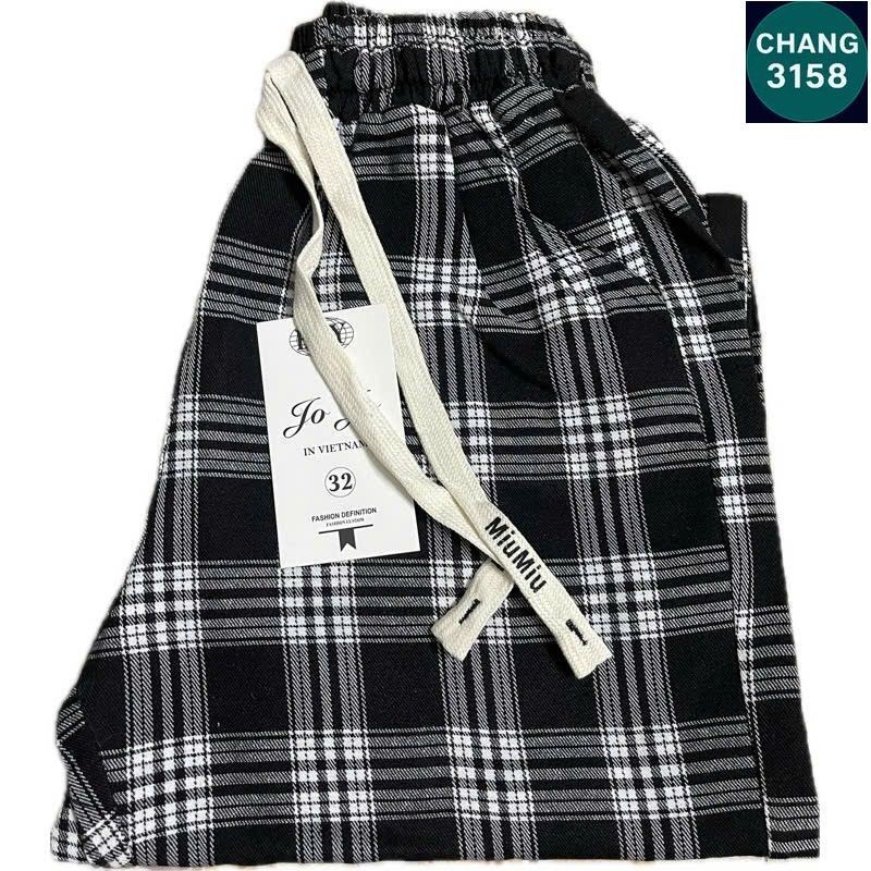(Bé gái 30-53kg ) Tổng hợp các mẫu quần kẻ caro ống rộng cho bé gái-CHANG 3158