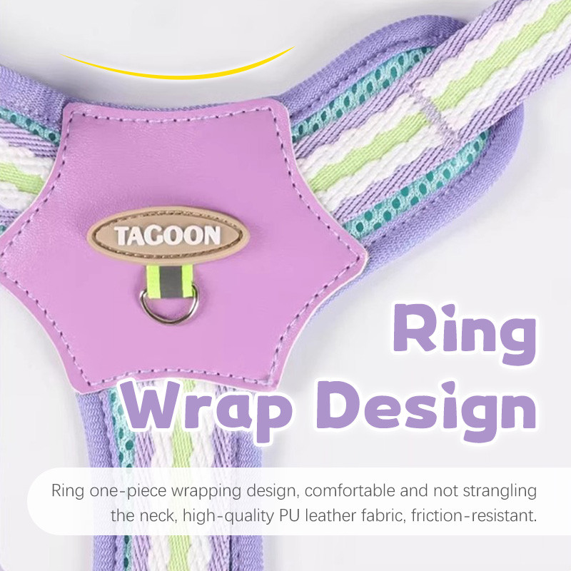 HamshMoc Bộ dây nịt và dây xích cho chó bền bỉ Dây đeo ngực thú cưng mềm có thể điều chỉnh Dây dẫn thú cưng chống đầy đặn cho chó đi bộ ngoài trời