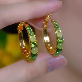 Siêu Nhấp Nháy Kim Cương Giả Vòng Bông Tai Thiết Kế Nữ Bông Tai Phong Cách Mới Hợp Thời Trang Retro Bông Tai Thời Trang