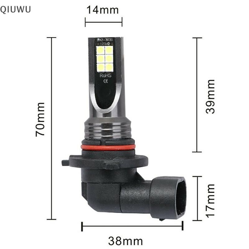 Qiuwu 2 Chiếc 9005 9006 LED Hi-Low Beam Đèn Pha 100W 19000LM Đèn Sương Mù 6000K Trắng.