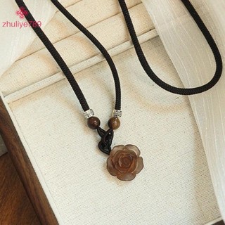 < zhuliye789 > Vòng cổ dây cổ điển thời trang phong cách Trung Quốc Mặt trăng hoa Khóa an toàn Mặt dây chuyền Vòng cổ dành cho nữ Trang sức cổ điển