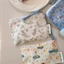 Ví đựng tiền xu Mini AWNGD, Túi đựng đồ lặt vặt có dây kéo vuông, In hình hoạt hình bằng vải Cotton Túi đựng tai nghe di động