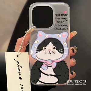ibumpers Ốp Lưng IPhone Ngộ nghĩnh Đáng Yêu Họa Tiết Mèo Trong Suốt Mờ Dành Ốp Điện Thoại Trong Suốt Nhám Mờ TPU Mỏng Chống Sốc Chống Bẩn Cho IPhone 16 15 14 12 13 11 Pro Max IP 7 8 Plus X XS XR