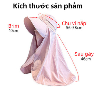 Mũ Chống Nắng Nữ, Chống Tia UV, Tích Hợp Khẩu Trang, Bảo Vệ Cổ, Thoáng Khí, UPF50+