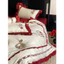 Bộ Chăn Ga Gối Cotton 100s Mềm Mại Mát Mẻ Thêu Hoa Hồng Thiết Kế Bèo Nhúm Tinh Xảo- MemMinbedding Luxury