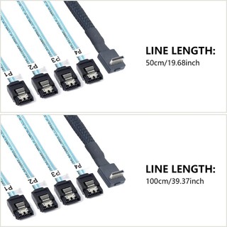 CLIP Pcie OCuLink SFF 8611 4i đến 4 chiếc Cáp dữ liệu 7P Pcie Dây nối dài góc