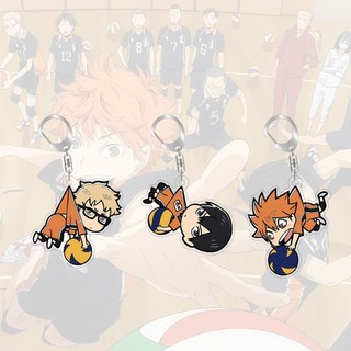 55mm Acrylic Móc Khóa Haikyu Carton Anime Xung Quanh Túi Mặt Dây Chuyền Móc Chìa Khóa