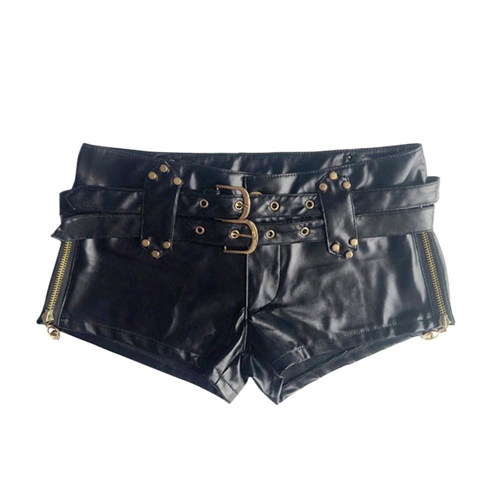 Giày Bốt Phong Cách Vintage Spice Girl Y2K, Thiết Kế Eo Thấp Dây Da PU Cho Quần Ngắn Nữ