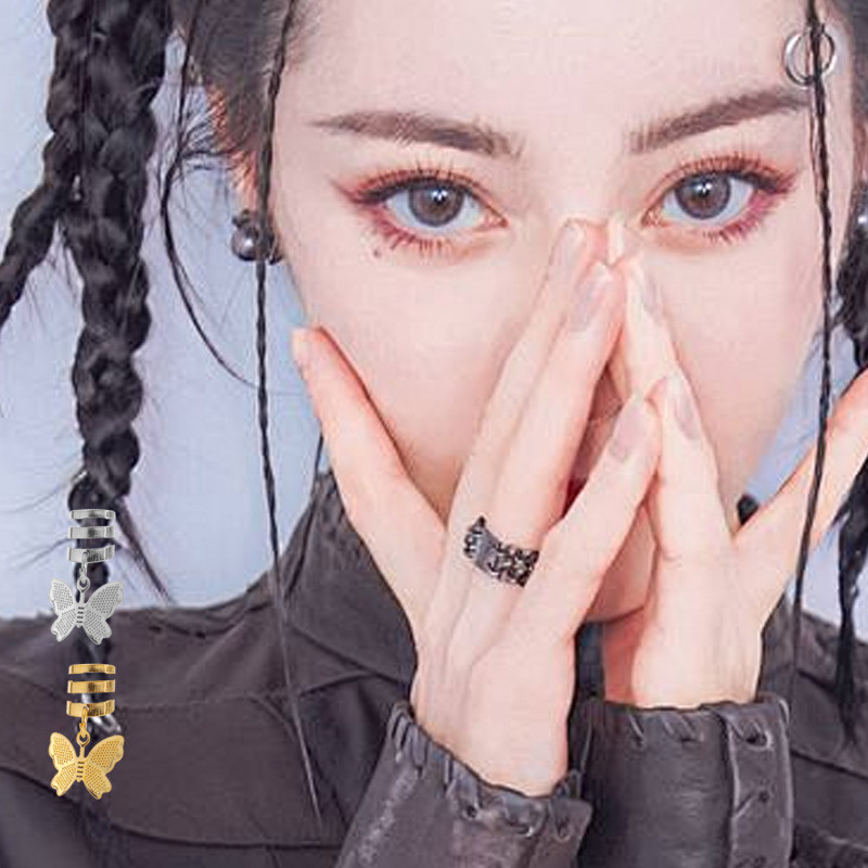 [GuuDuu] Nhẫn Tóc Dreadlock Bướm Retro - Phụ Kiện Tóc Thời Trang - Khóa Kẹp Tóc Có Thể Điều Chỉnh - Bím Tóc Rỗng Vòng Tròn - Kẹp Trang Trí Bím Bẩn