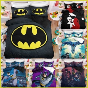PS1 DC Batman 3in1 Bộ Chăn Ga Gối Chăn Ga Gối Phòng Ngủ Có Thể Giặt Ký Túc Xá Phù Hợp Với SP1