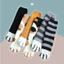 Tất Cotton mùa đông BORAGETE, Tất nhung san hô ống giữa sang trọng, Phong cách dễ thương Mèo dày siêu mềm Họa tiết hoạt hình Sàn Sox cho nữ Ở trong nhà