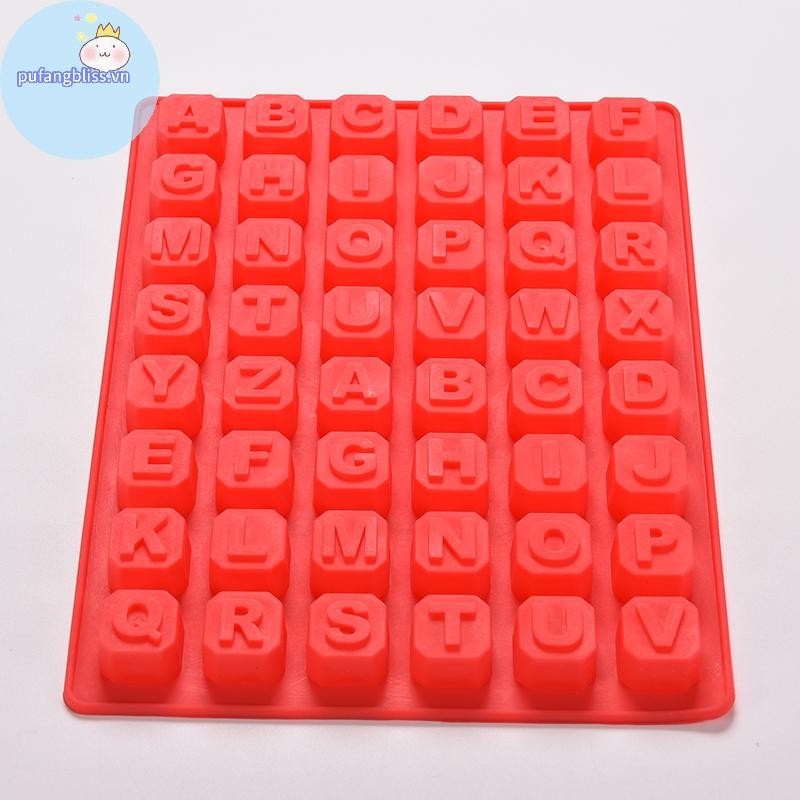 Pufangbliss Silicone Bảng Chữ Cái Xà Phòng Khuôn Bánh Sô Cô La Thạch Kẹo Bánh Quy Khối Khuôn VN