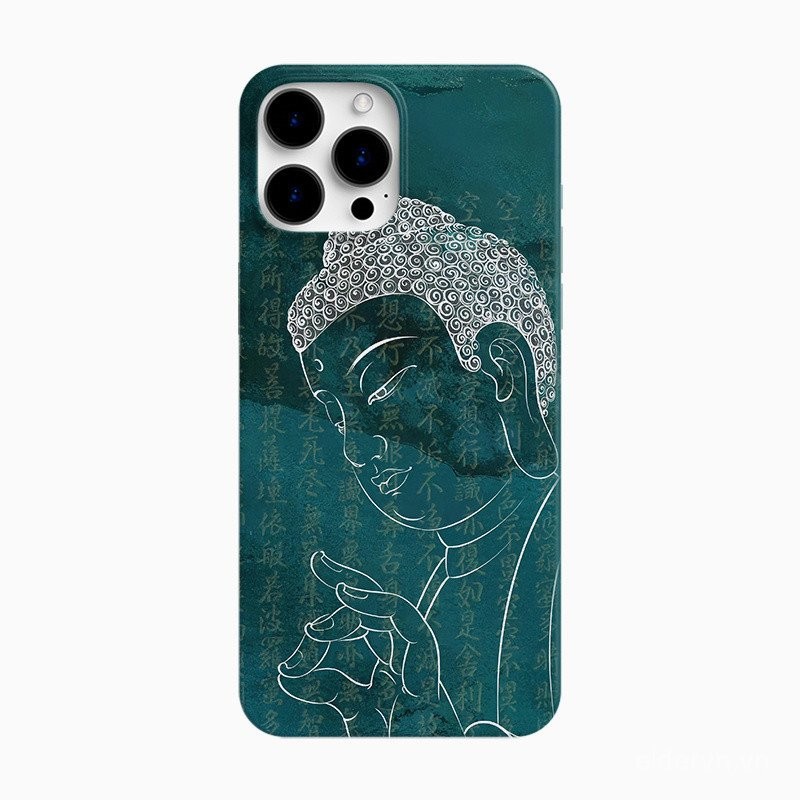 Ốp điện thoại QYJS phong cách Trung Quốc mới dùng cho IPhone 11 7 8 plus 13 14 15 16 ProMax 12 PRO X XR XSMAX SE 16 15 14 PLUS Ốp cứng phim Phật nam HOF1