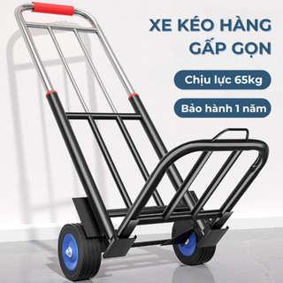 Xe Đẩy Gấp Gọn Đa Năng, Xe Đẩy Hành Lý, Xe Kéo Hàng Đi Chợ Khung Thép Chịu Lực Sơn Chống Gỉ