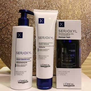 Bộ gội xả và tinh chất L'oréal Serioxyl dành cho tóc thưa mỏng, giúp tóc dày lên ngay lập tức 250mlx2/90ml [ TN ]