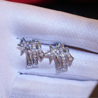 S925 Bạc Ngôi Sao Mặt Trăng Nhẫn Zircon Đơn Giản Trang Sức Thời Trang Quà Tặng Nữ