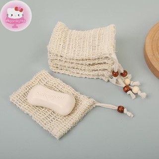 Moonlights Vải Lanh Cotton Tự Nhiên Tạo Bọt Túi Xà Phòng Tiết Kiệm Lưới Massage Tẩy Tế Bào Chết Túi Tắm Máy Làm Bong Bóng Dụng Cụ Vệ Sinh EN