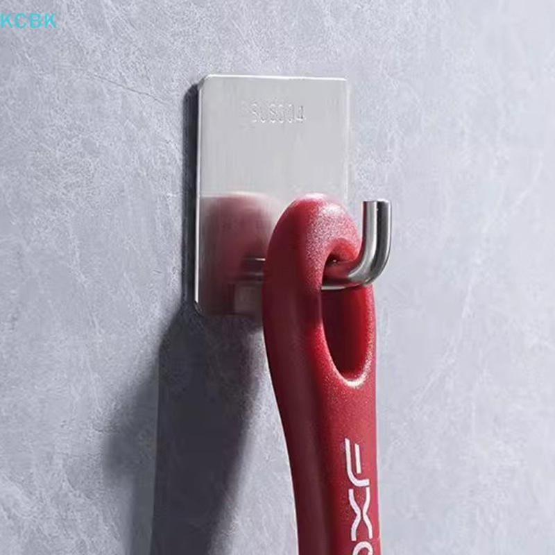 [Kc] Móc thép không gỉ Móc dính chắc chắn Móc treo cửa sau Móc phần cứng Móc áo kim loại không thủng [BK]