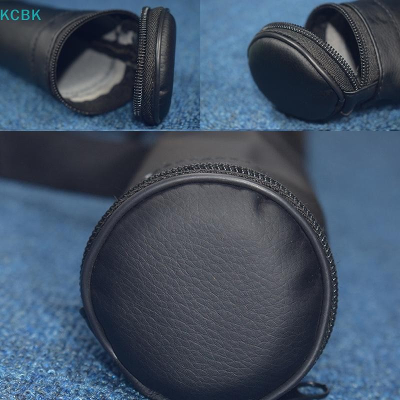 [Kc] 1 / 2 Hộp đựng thanh da nhân tạo Snooker Pool Cue Túi đựng gậy Cue Phụ kiện bi-a đeo vai di động có thể gập lại [BK]