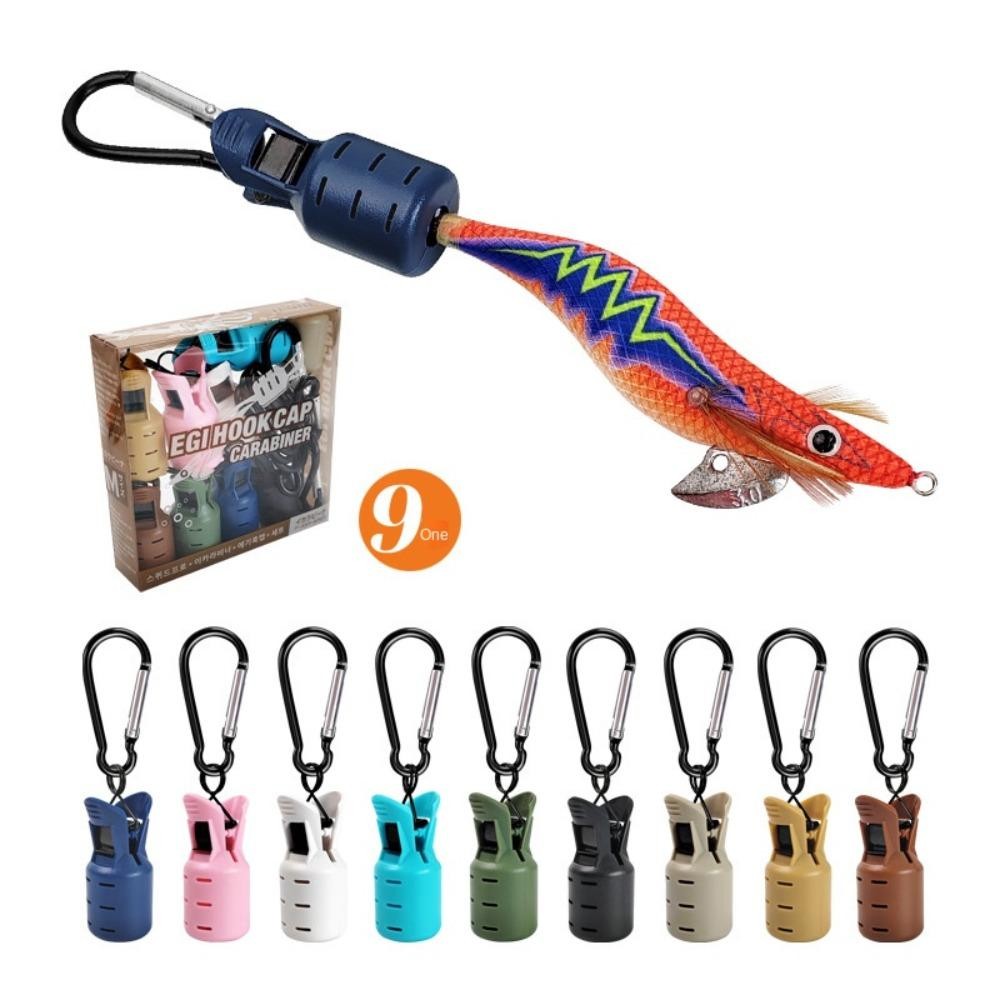 Dụng cụ mực jig 9 bộ, có carabiner bảo vệ mồi câu, đựng webfoot và bạch tuộc egis móc
