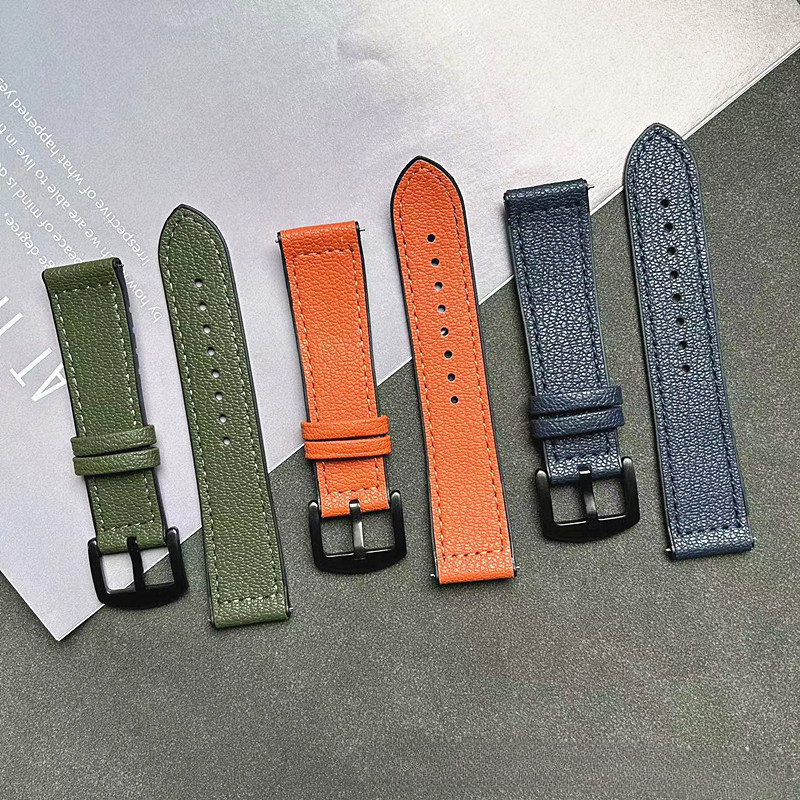 Chống Thấm Nước Nhanh Da Phát Hành Đồng Hồ Silicon Dây Đeo 20 Mm 22 Mm PU TPU Đồng Hồ Thay Thế Vòng Tay Nam Nữ Cho Đồng Hồ Thạch Anh Thông Minh Nhiều Màu Sắc Thường Ngày
